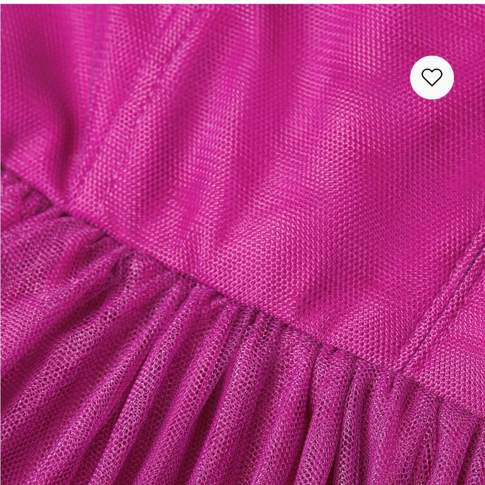 Strapless Tiered Fuchsia and Coral gown - Picture 7 of 8